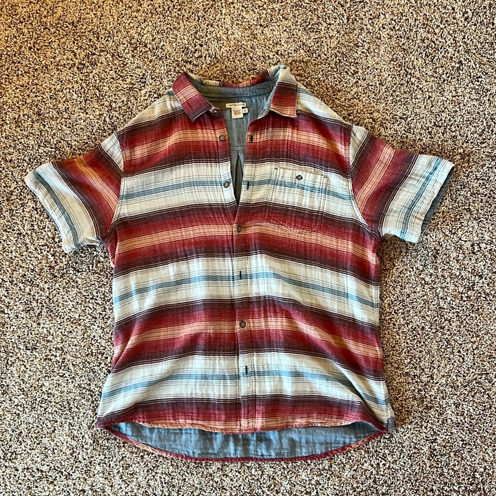 Carbon 2 cobalt multicolor button up polo shirt